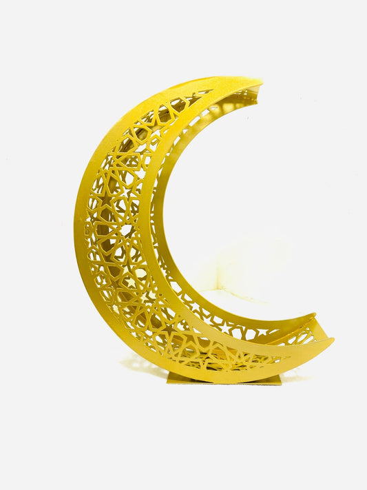 Ramadan Golden Metal Crescent Moon For Decoration Table - ALFATA WALL ART